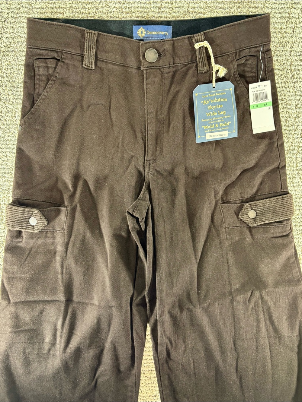 NWT Democracy Ab-solution Women’s Size 8P Brown Skyrise Wide Leg Pants - Picture 2 of 11